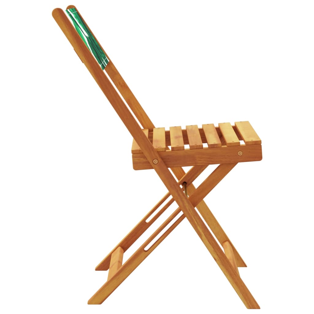 vidaXL Folding Chairs 6 pcs Green Fabric and Solid Wood 5