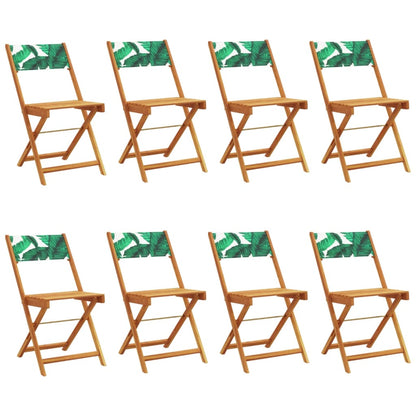 vidaXL Folding Chairs 8 pcs Green Fabric and Solid Wood 2