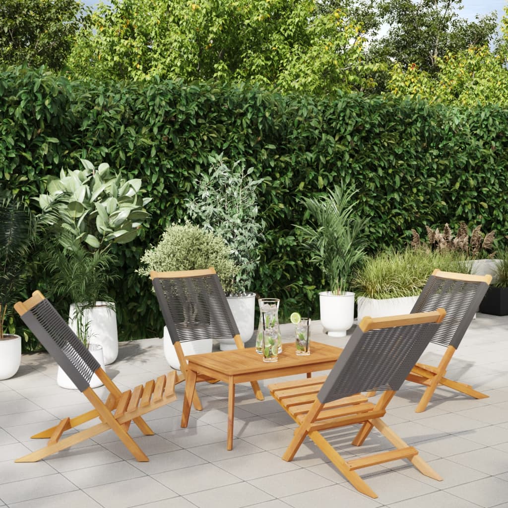 vidaXL Folding Chairs Solid Wood Acacia