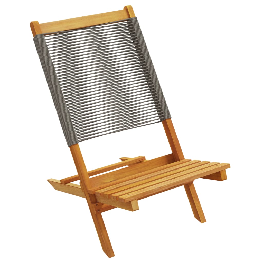 vidaXL Folding Chairs 6 pcs Grey Solid Wood Acacia 4