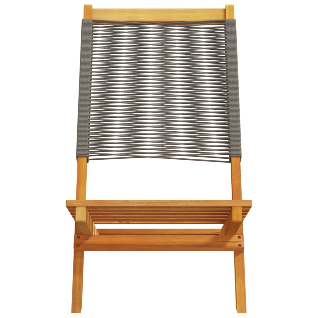 vidaXL Folding Chairs 6 pcs Grey Solid Wood Acacia 5