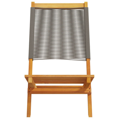 vidaXL Folding Chairs 6 pcs Grey Solid Wood Acacia 5