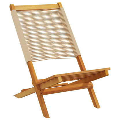 vidaXL Folding Chairs 4 pcs Beige Solid Wood Acacia 3
