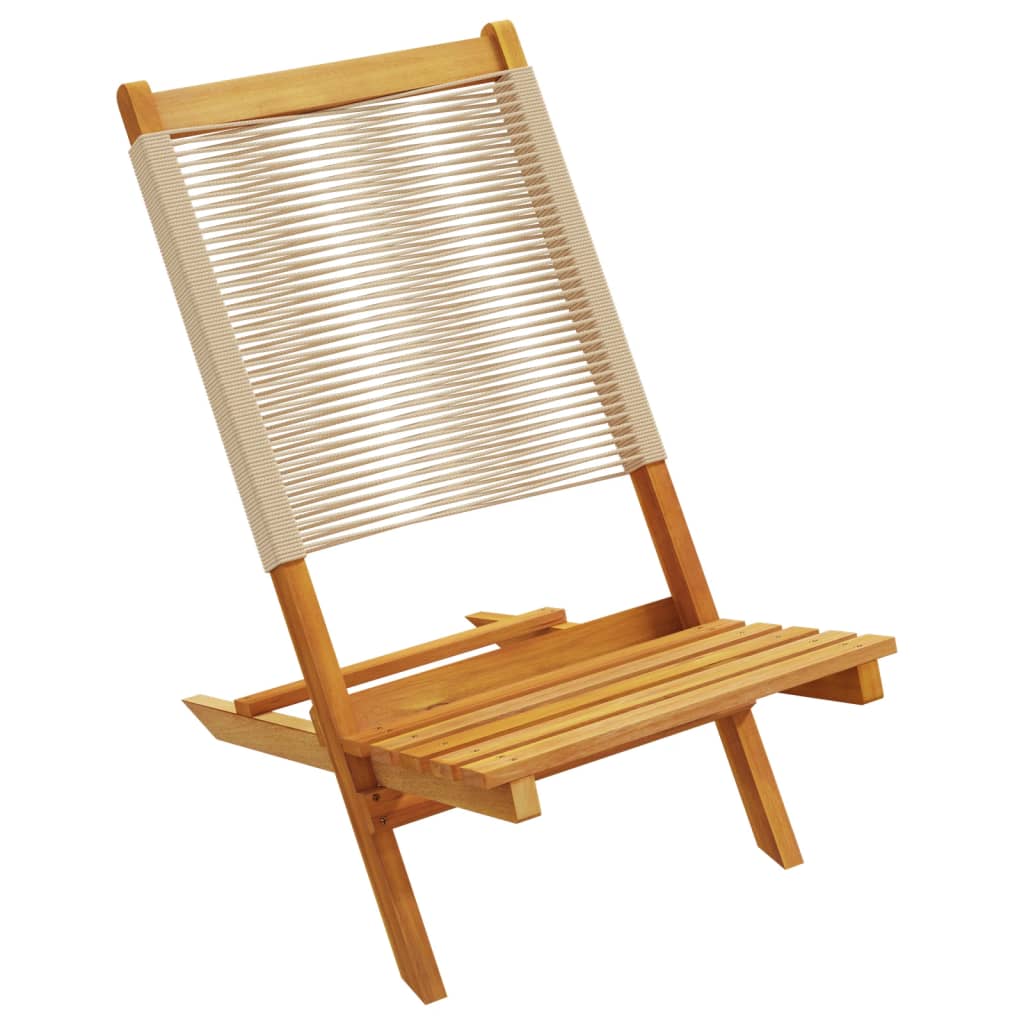 vidaXL Folding Chairs 4 pcs Beige Solid Wood Acacia 4