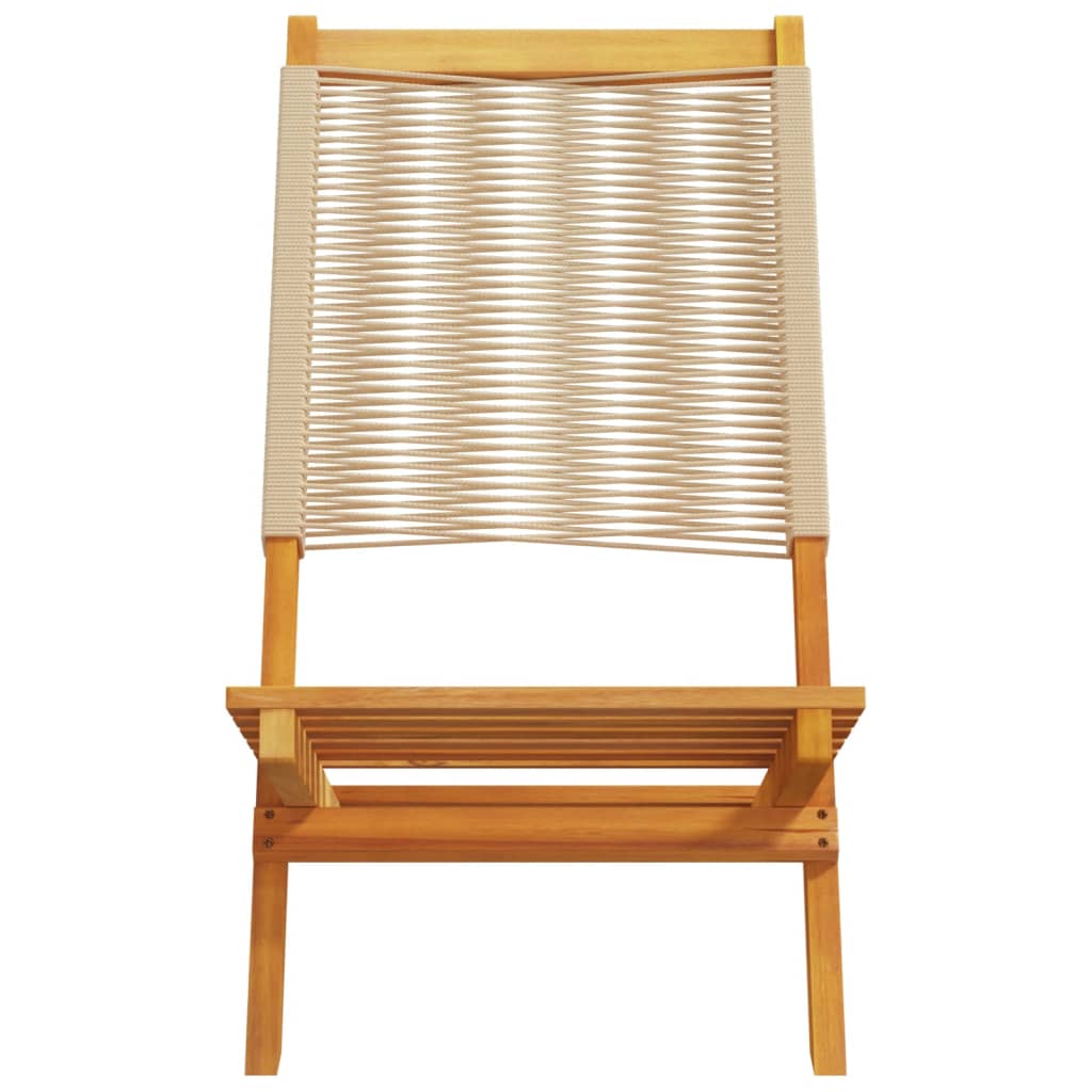 vidaXL Folding Chairs 4 pcs Beige Solid Wood Acacia 5