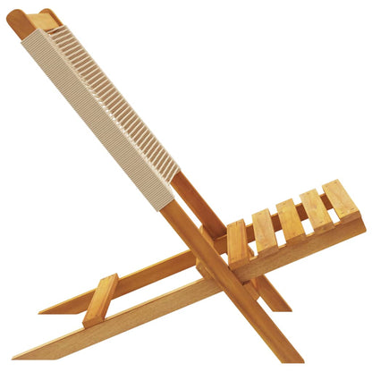 vidaXL Folding Chairs 4 pcs Beige Solid Wood Acacia 6
