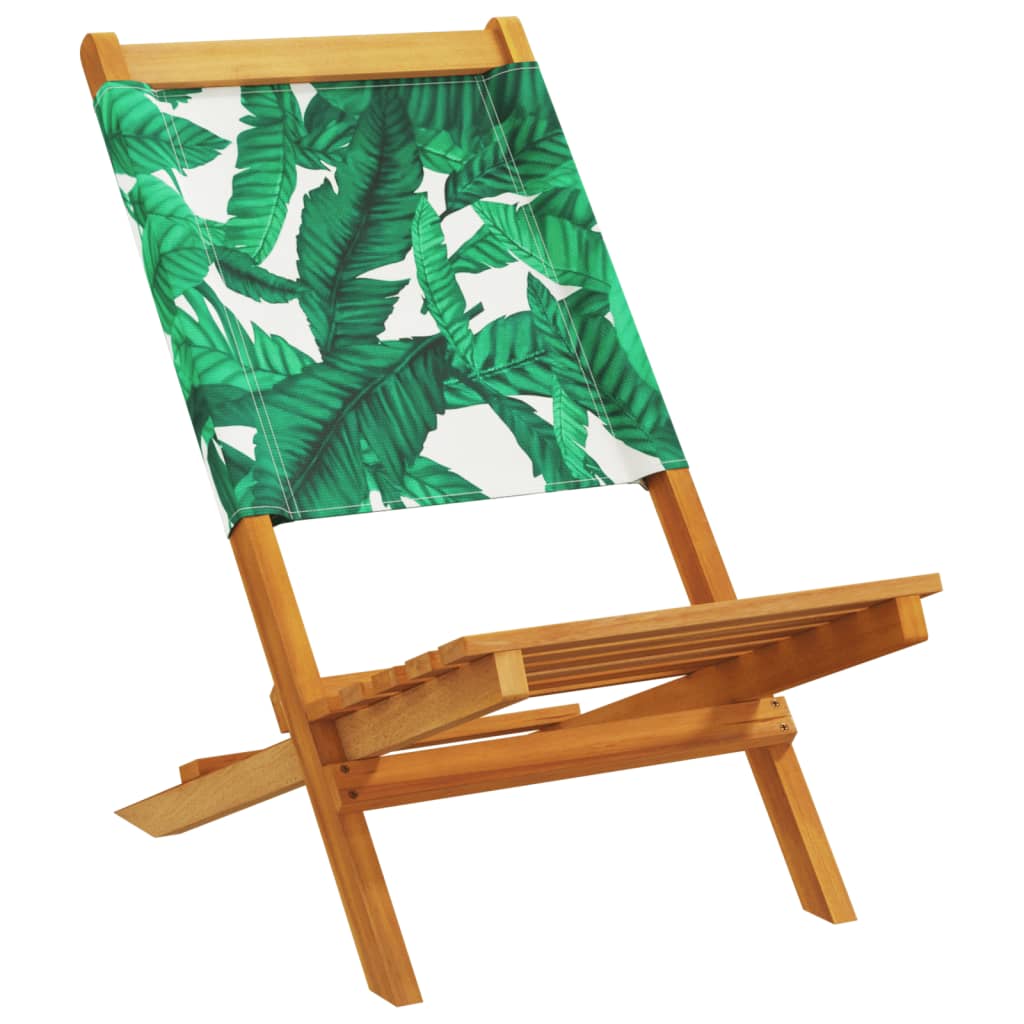 vidaXL Folding Chairs 6 pcs Green Fabric and Solid Wood 3