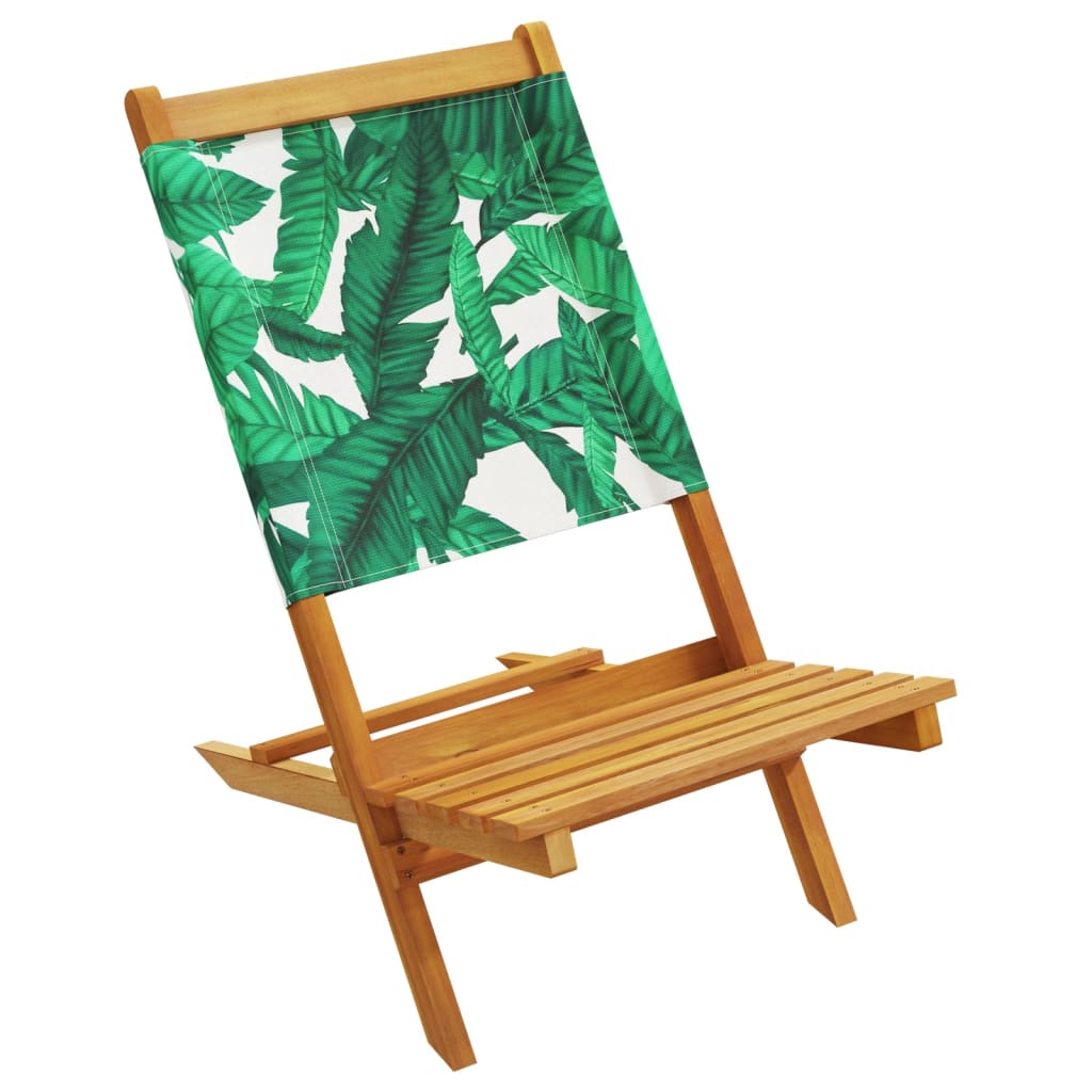 vidaXL Folding Chairs 6 pcs Green Fabric and Solid Wood 4