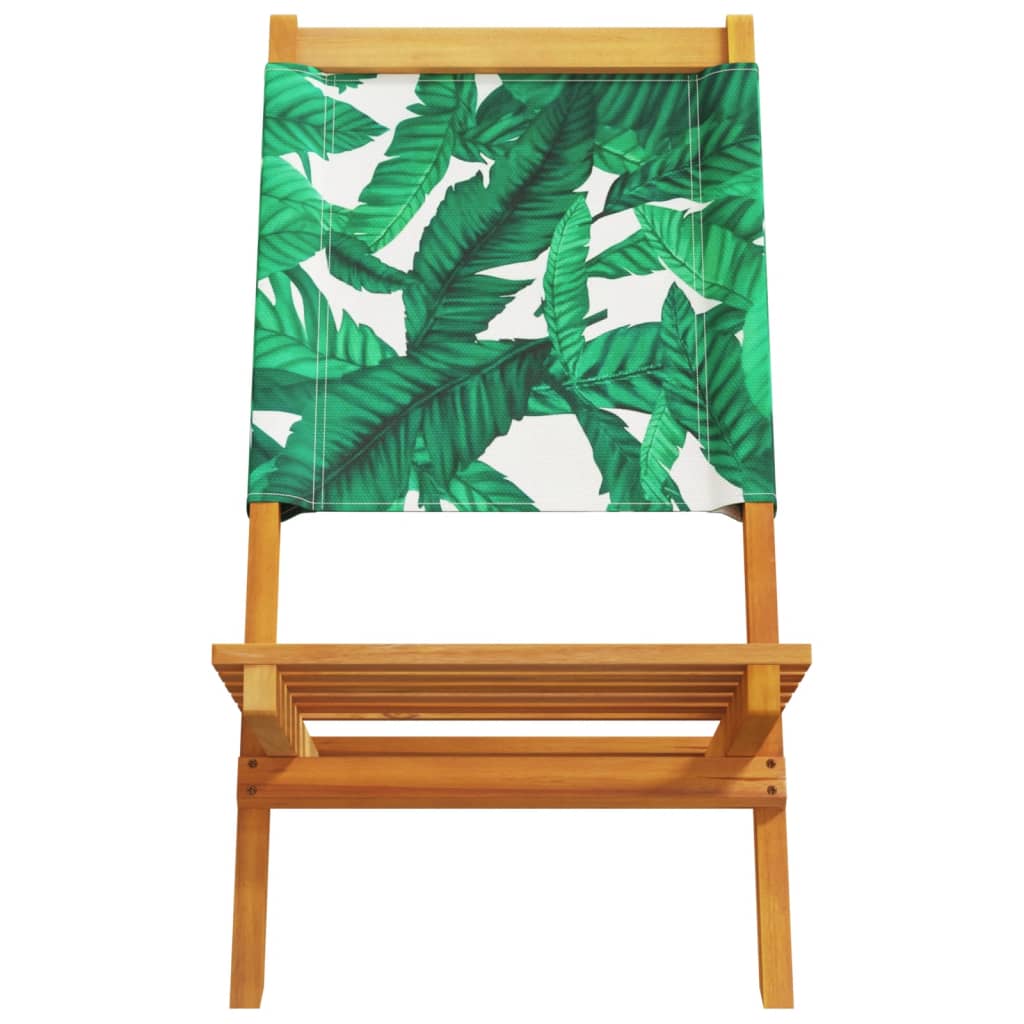 vidaXL Folding Chairs 6 pcs Green Fabric and Solid Wood 5