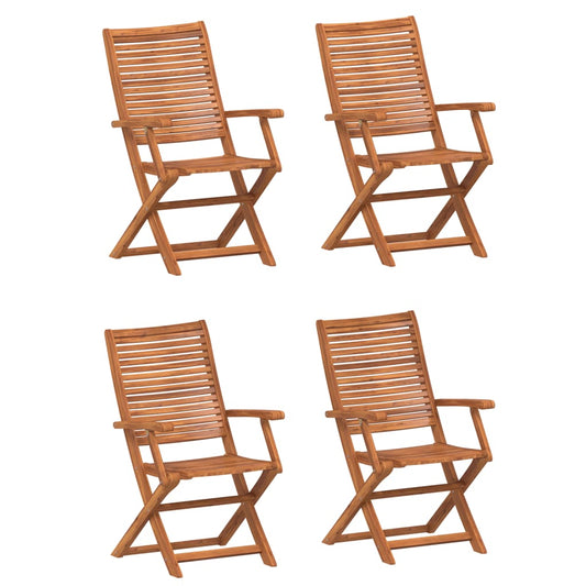 vidaXL Folding Chairs 4 pcs 57x66x95 cm Solid Wood Acacia 2