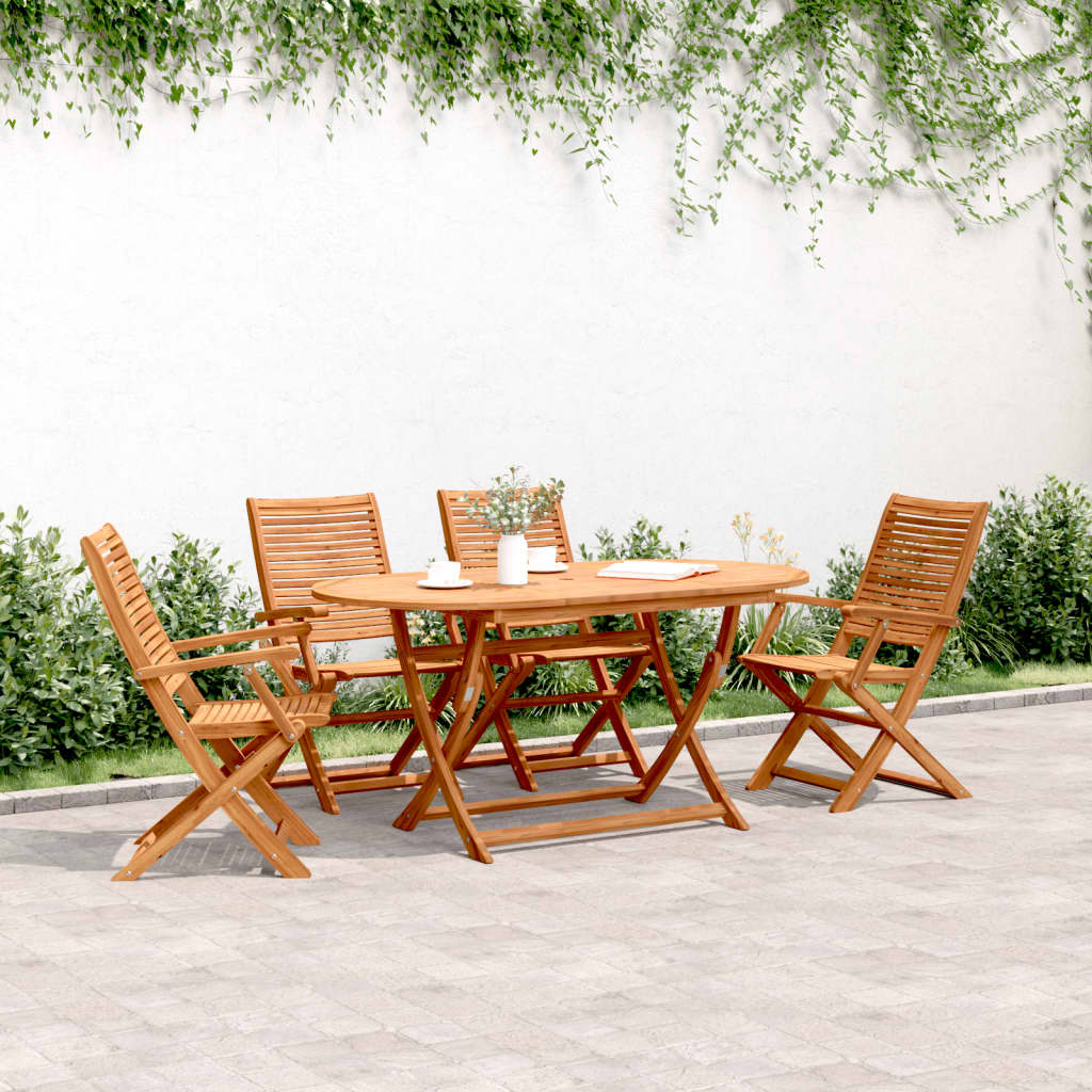 vidaXL Folding Chairs 4 pcs 57x66x95 cm Solid Wood Acacia 1