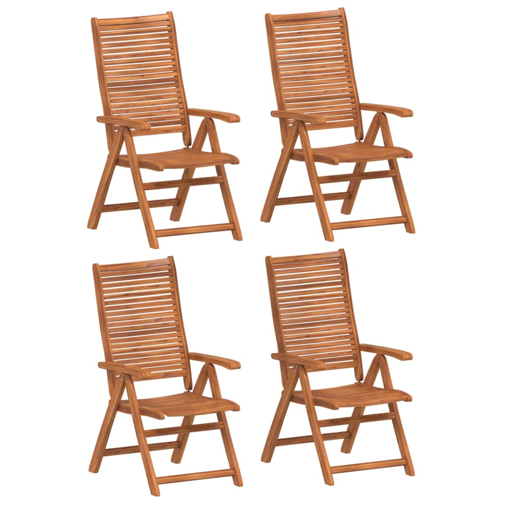 vidaXL Reclining Folding Chairs 4 pcs 56x72x107 cm Solid Wood Acacia 2