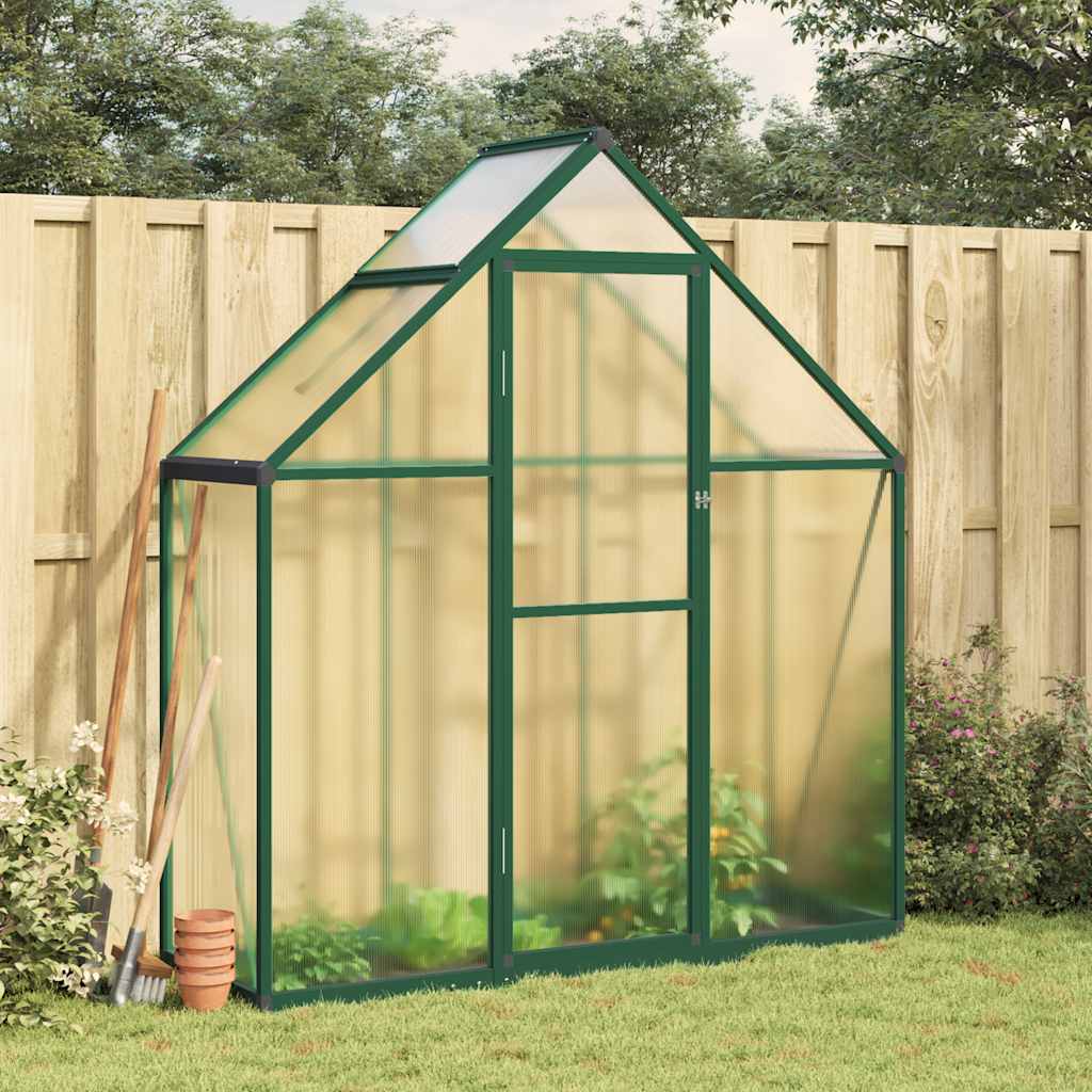 Greenhouse with Base Frame Aluminium Width 169 cm Green 195 cm 58 cm
