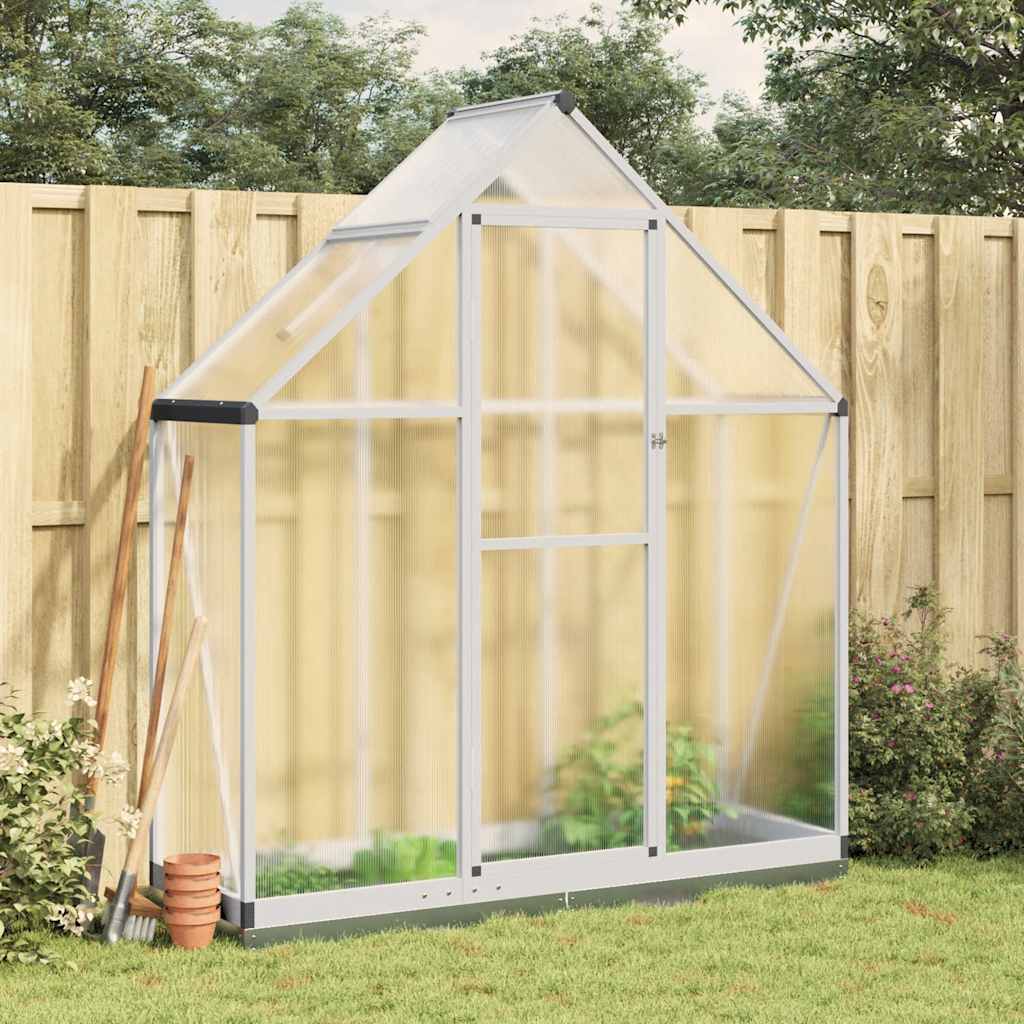 vidaXL Greenhouse with Base Frame Aluminium Width 169 cm