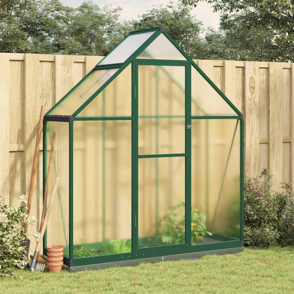 Greenhouse with Base Frame Aluminium Width 169 cm Green 202 cm 58 cm