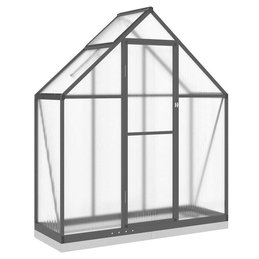 vidaXL Greenhouse with Base Frame Anthracite 169x58x202 cm Aluminium 2