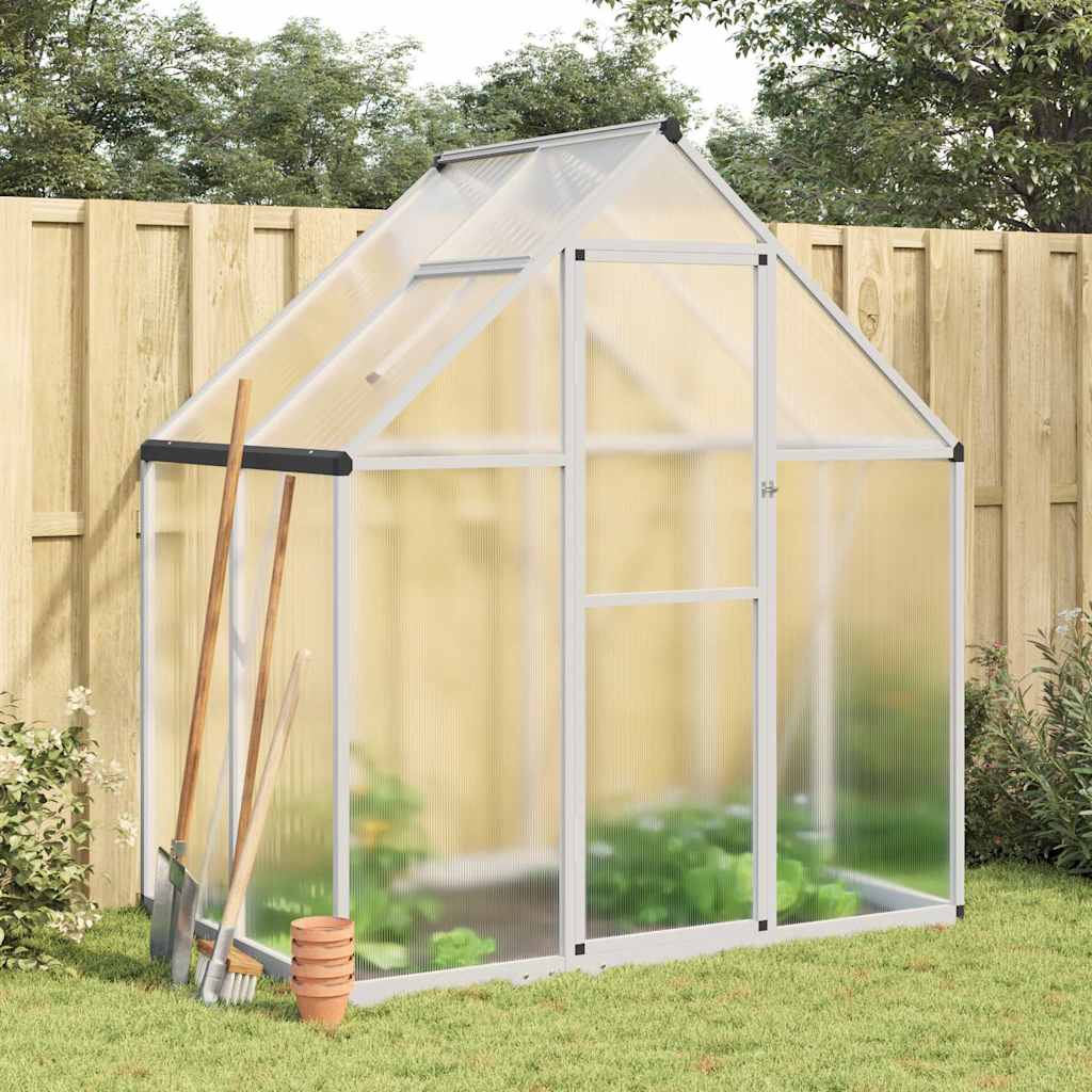 vidaXL Greenhouse with Base Frame Silver 169x114x195 cm Aluminium 1