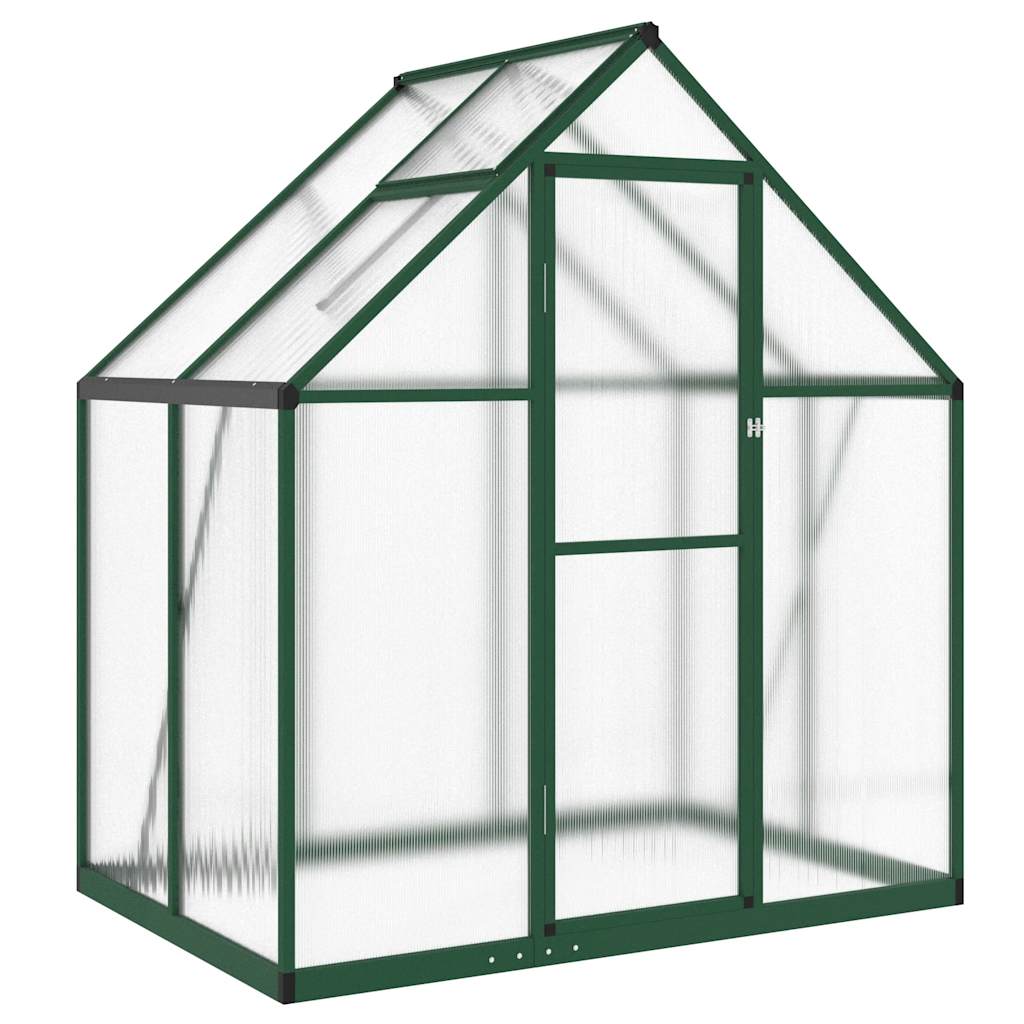 vidaXL Greenhouse with Base Frame Green 169x114x195 cm Aluminium 2