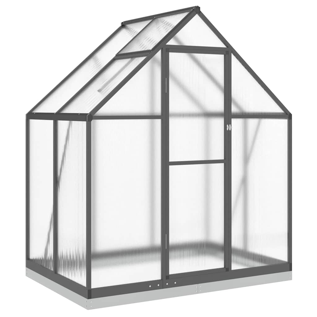 vidaXL Greenhouse with Base Frame Anthracite 169x114x202 cm Aluminium 2