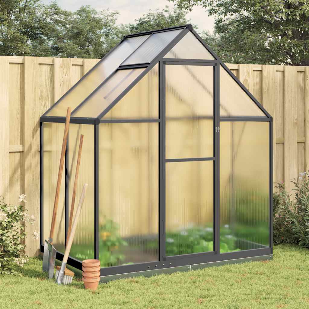vidaXL Greenhouse with Base Frame Anthracite 169x114x202 cm Aluminium 1