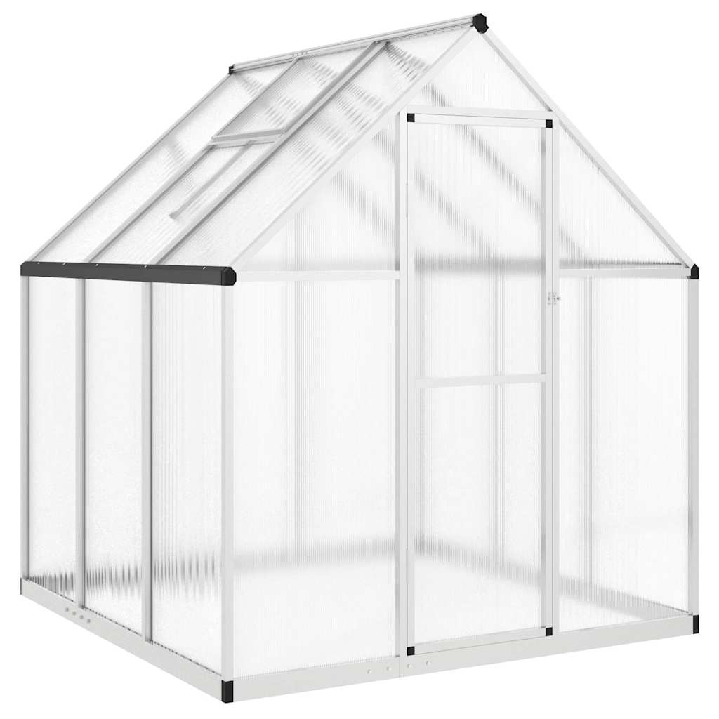 vidaXL Greenhouse with Base Frame Silver 169x169x195 cm Aluminium 2