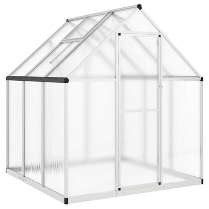 vidaXL Greenhouse with Base Frame Silver 169x169x195 cm Aluminium 2