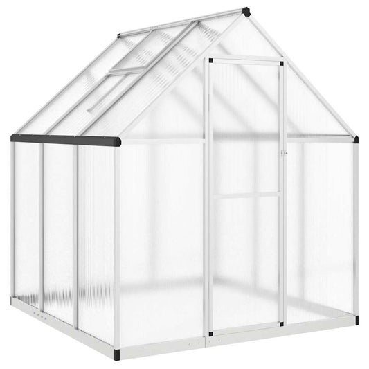 vidaXL Greenhouse with Base Frame Silver 169x169x195 cm Aluminium 2