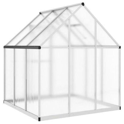 vidaXL Greenhouse with Base Frame Silver 169x169x195 cm Aluminium 5