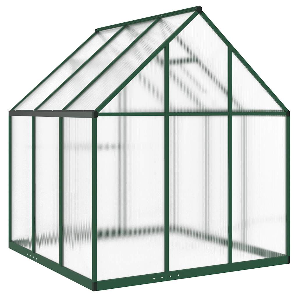 vidaXL Greenhouse with Base Frame Green 169x169x195 cm Aluminium 5