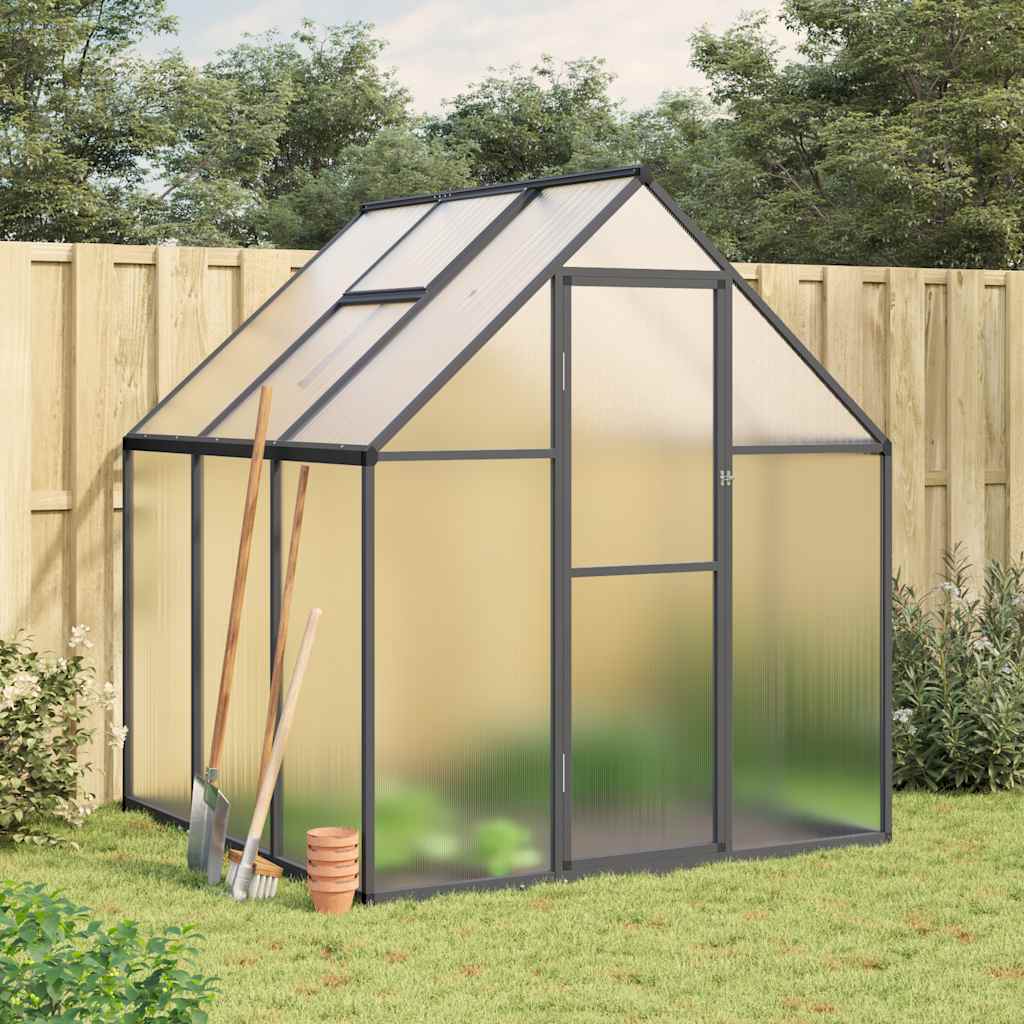 vidaXL Greenhouse with Base Frame Anthracite 169x169x195 cm Aluminium 1