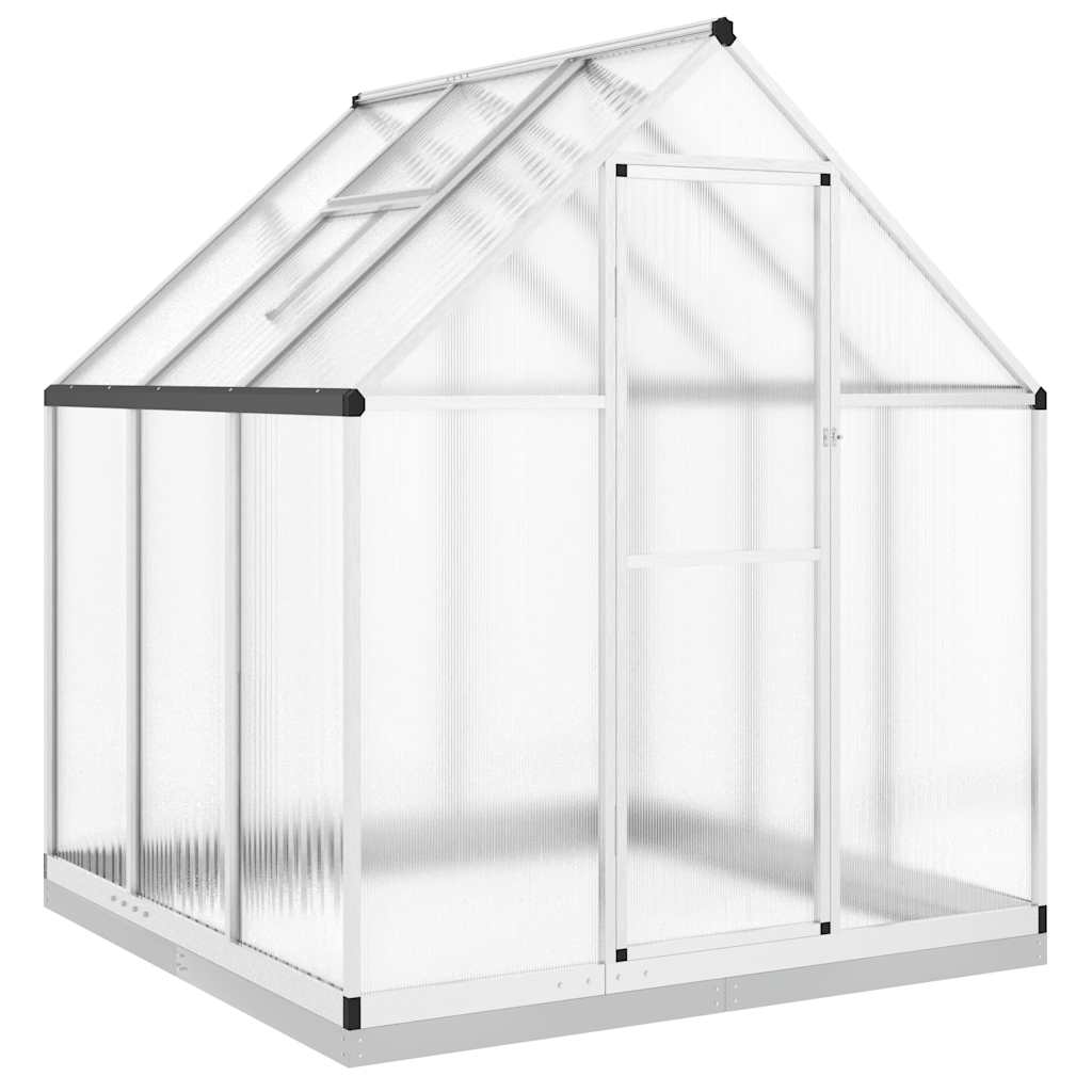 vidaXL Greenhouse with Base Frame Silver 169x169x202 cm Aluminium 2
