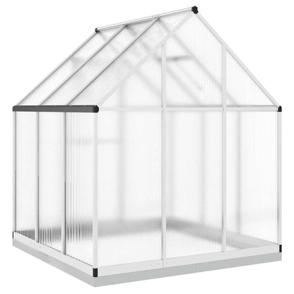 vidaXL Greenhouse with Base Frame Silver 169x169x202 cm Aluminium 5