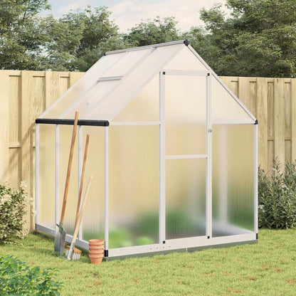 vidaXL Greenhouse with Base Frame Silver 169x169x202 cm Aluminium 1