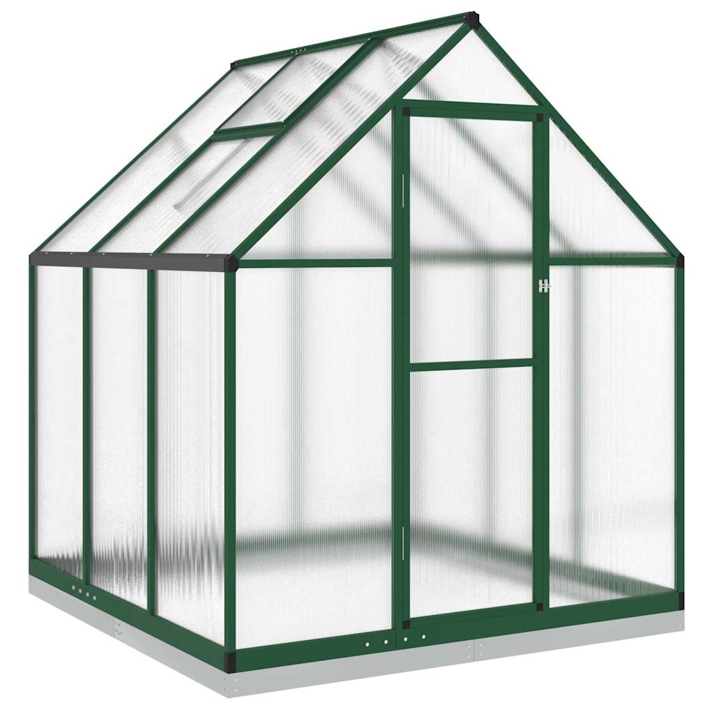 vidaXL Greenhouse with Base Frame Green 169x169x202 cm Aluminium 2