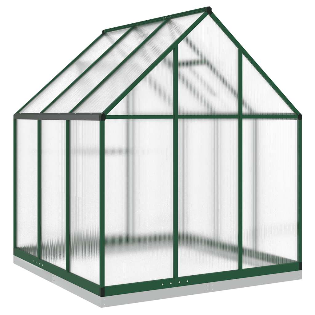 vidaXL Greenhouse with Base Frame Green 169x169x202 cm Aluminium 5