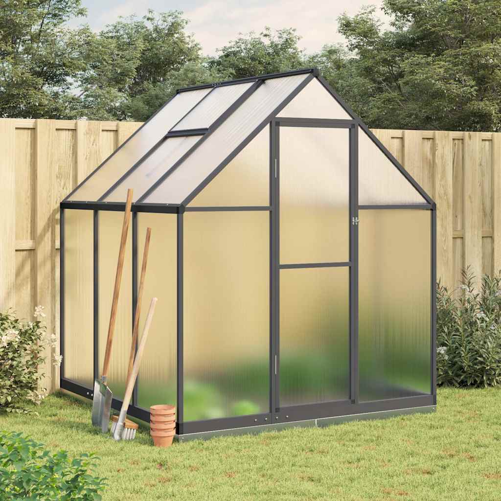 vidaXL Greenhouse with Base Frame Aluminium Width 169 cm