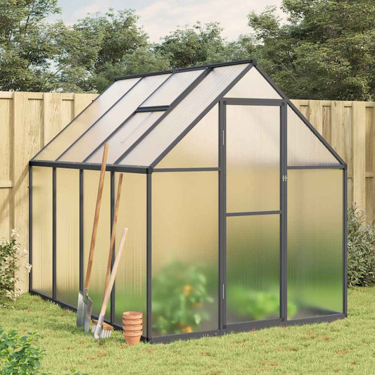 Greenhouse with Base Frame 224x169x195 cm Aluminium Anthracite