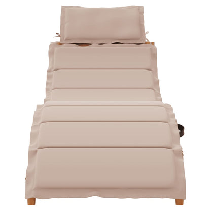 vidaXL Sun Loungers with Cushions 2 pcs Taupe Solid Wood Acacia 4