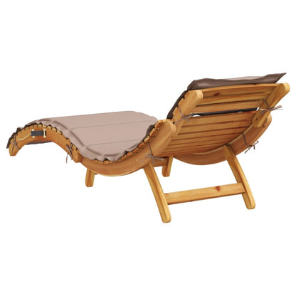 vidaXL Sun Loungers with Cushions 2 pcs Taupe Solid Wood Acacia 6
