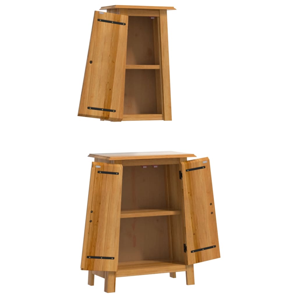 vidaXL 2 Piece Bathroom Furniture Set Solid Wood Pine 3