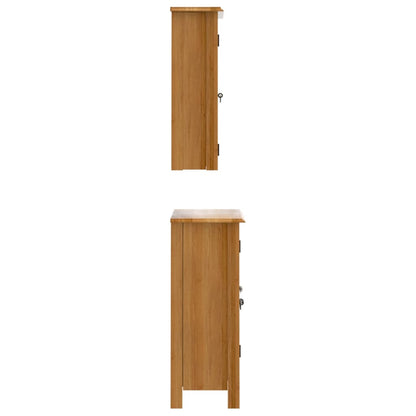 vidaXL 2 Piece Bathroom Furniture Set Solid Wood Pine 5