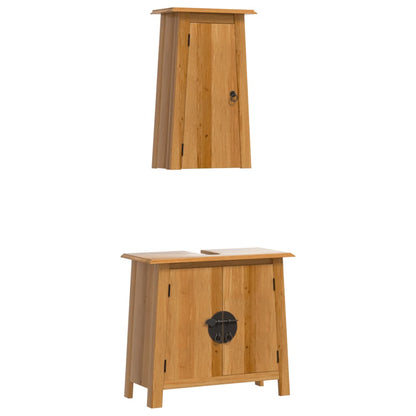 vidaXL 2 Piece Bathroom Furniture Set Solid Wood Pine 2