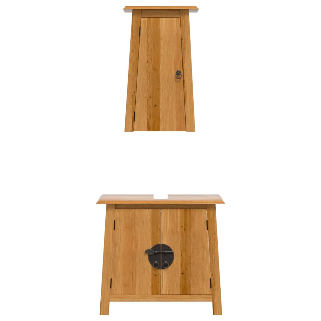 vidaXL 2 Piece Bathroom Furniture Set Solid Wood Pine 5