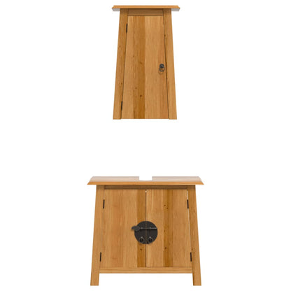 vidaXL 2 Piece Bathroom Furniture Set Solid Wood Pine 5