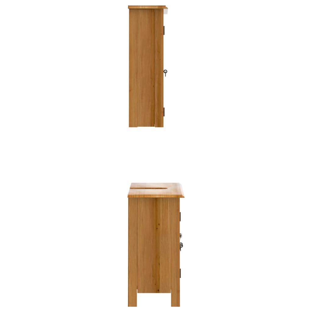 vidaXL 2 Piece Bathroom Furniture Set Solid Wood Pine 6