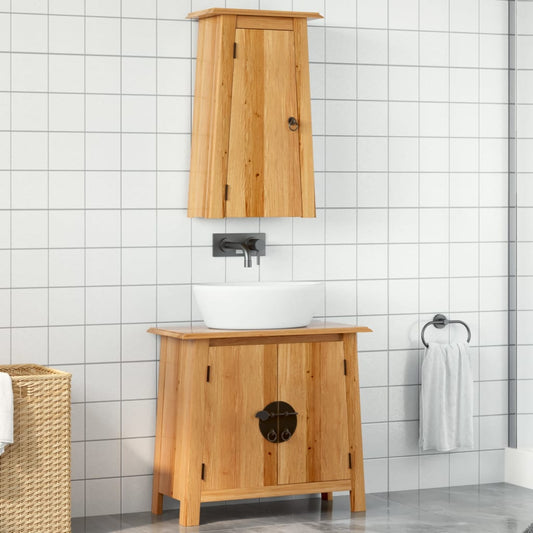 vidaXL 2 Piece Bathroom Furniture Set Solid Wood Pine 1