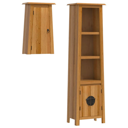 vidaXL 2 Piece Bathroom Furniture Set Solid Wood Pine 2