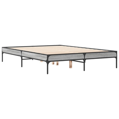 Bed Frame without Mattress Height 30 cm Length 200 cm Grey Sonoma 120 cm