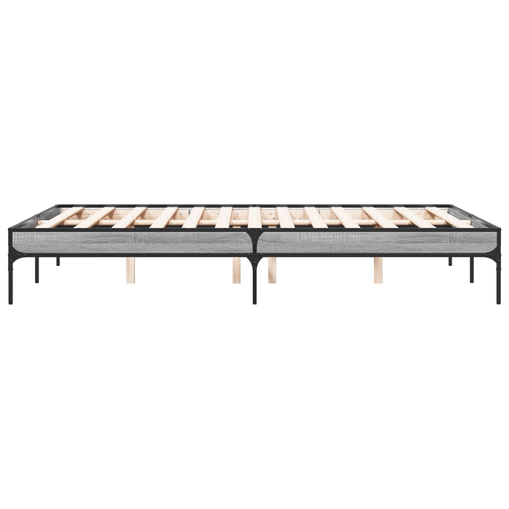Bed Frame without Mattress Height 30 cm Length 200 cm Grey Sonoma 120 cm