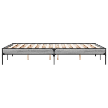 Bed Frame without Mattress Height 30 cm Length 200 cm Grey Sonoma 120 cm